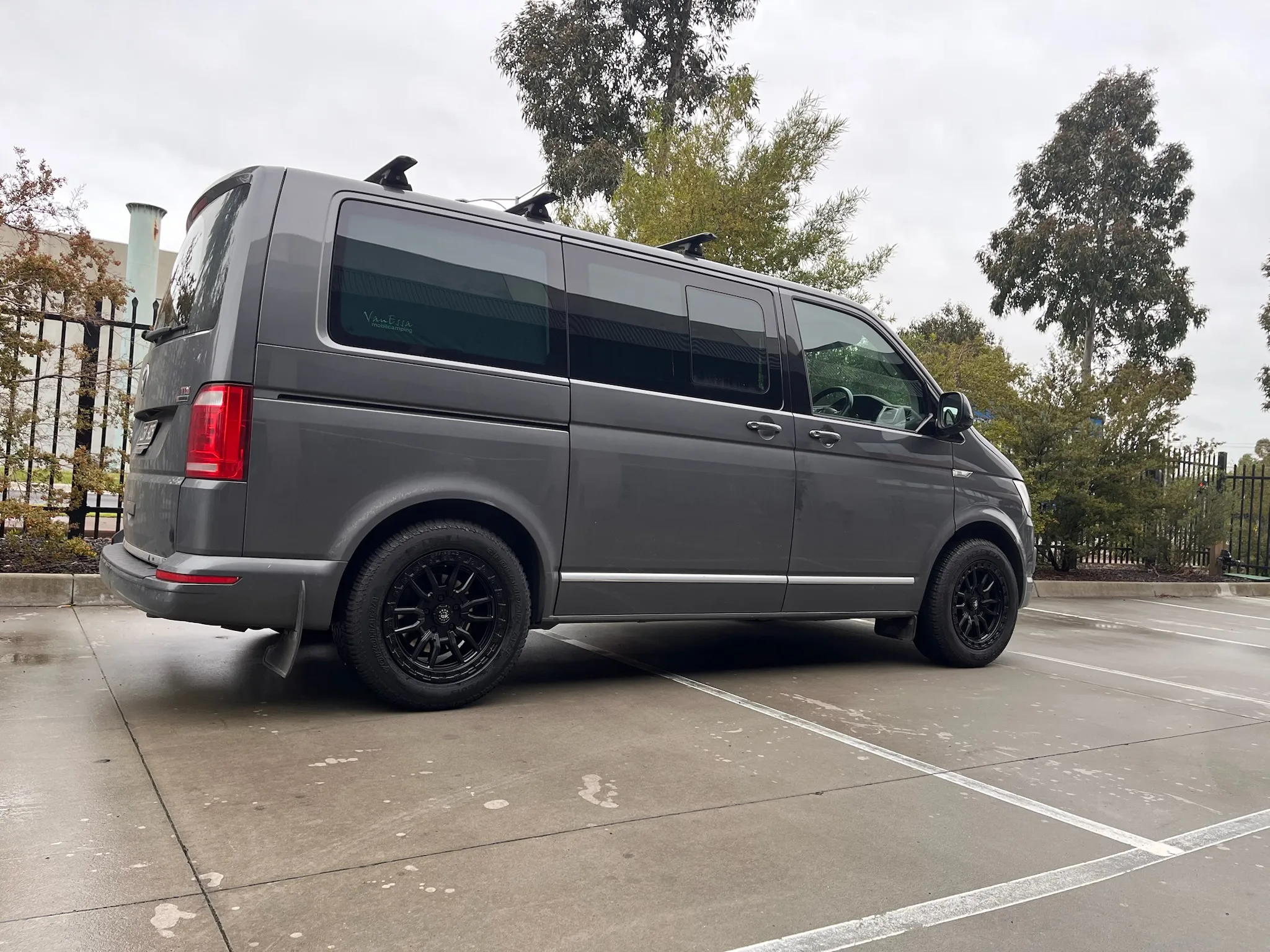 VW MULTIVAN with BLACK ROCK RAMBLER 17X8.5 SATIN BLACK WHEELS |  | VW